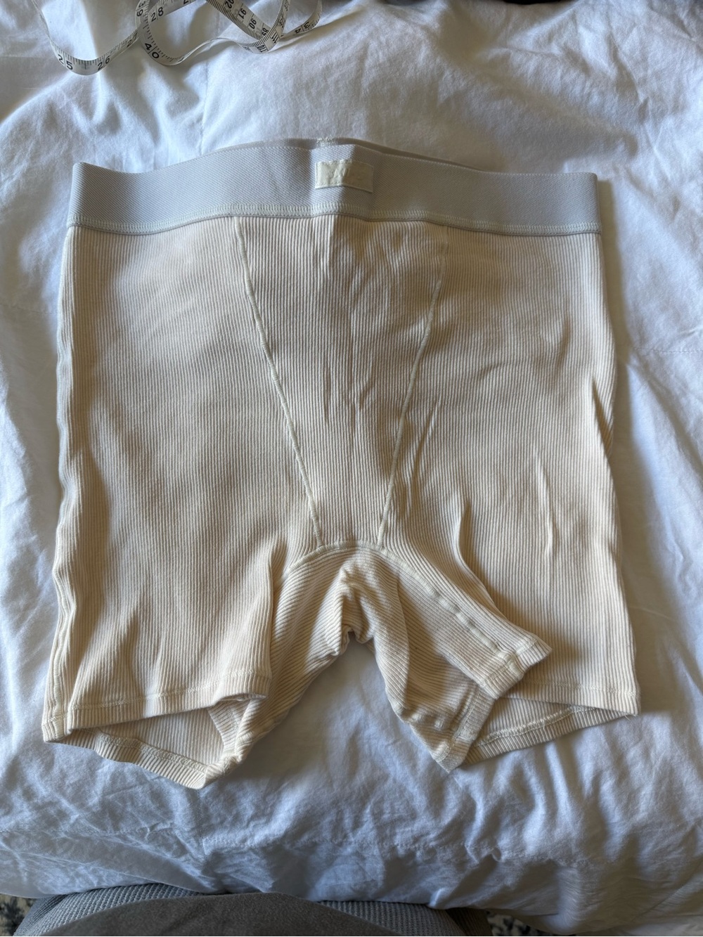 Women’s Ribbed Boxer Briefs in Cream - SKIMS